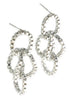 Extra Long Box Chain Earrings with Black Diamonds and Peruvian Opal