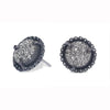 Box Chain Earrings with Black Diamonds and Rutilated Quartz