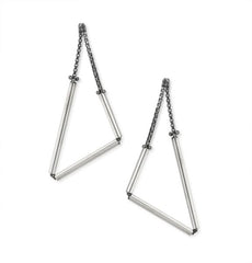 Geometric Earrings in Sterling Silver (Small Triangles)