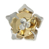 Silver and Brass Set of Stackable Flower Rings