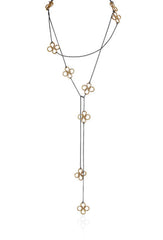 Long Convertible Clover Necklace in 14k Gold and Silver