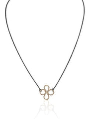 Single Clover Necklace in 14k Gold and Silver