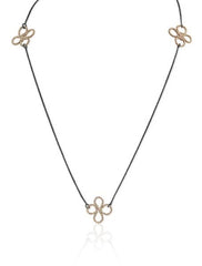 Triple Clover Necklace in 14k Gold and Silver
