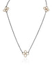 Double Clover Lariat in 14k Gold and Silver