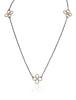 Long Convertible Clover Necklace in 14k Gold and Silver