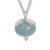 Sterling Silver, Aquamarine and Prehnite Flower Necklace