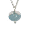 Sterling Silver, Aquamarine and Prehnite Flower Necklace