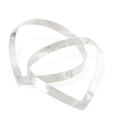 8mm Single Silver Teardrop Bangle