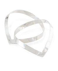 8mm Single Silver Teardrop Bangle