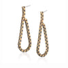 Blackened Sterling Silver Chain Earrings with Ruby and Pink Spinel