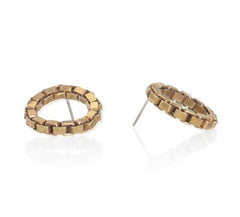 Brass Circular Chain Earrings