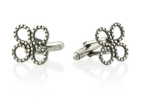 Sterling Silver Clover Cufflinks