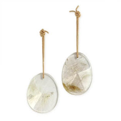 Knotted 14k Gold and Rutilated Quartz Earrings