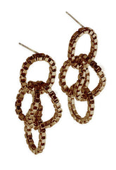 Brass Large Link Box Chain Earrings