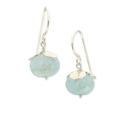 Flower Earrings with Aquamarine and Apatite