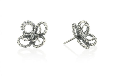 Double Clover Stud Earring in Sterling Silver