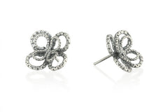 Double Clover Stud Earring in Sterling Silver