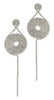 Blackened Sterling Silver Chain Earrings with Ruby and Pink Spinel