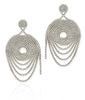 Blackened Sterling Silver Chain Earrings with Ruby and Pink Spinel