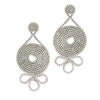 Blackened Sterling Silver Chain Earrings with Ruby and Pink Spinel