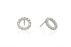 Tiny Sterling Silver Circle Stud Earrings