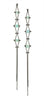 Blackened Sterling Silver Chain Earrings with Ruby and Pink Spinel