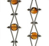 Extra Long Box Chain Earrings with Black Diamonds and  Brandy Quartz
