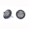 Blackened Sterling Silver Chain Earrings with Ruby and Pink Spinel