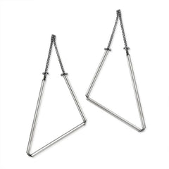 Geometric Earrings in Sterling Silver (Medium Triangles)
