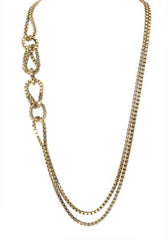 Long Brass Chain Link Necklace