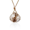 Knotted 14k Gold and Rutilated Quartz Necklace