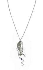 Prasiolite and Silver Wildflower Necklace