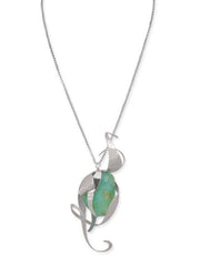 Peruvian Opal and Silver Wildflower Necklace
