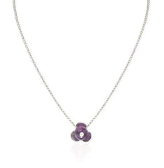 Small Flower Necklace with Amethyst