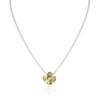 Flower Necklace in Sterling Silver and Brass