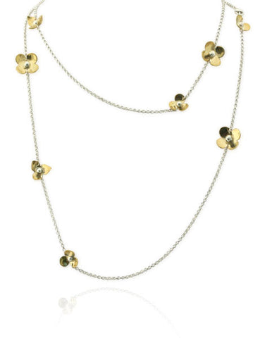 Convertible Flower Necklace in Sterling Silver and Brass