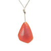 Knotted Sterling Silver and Orange Chalcedony Necklace