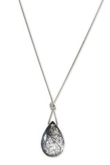 Knotted Sterling Silver and Tourmilated Quartz Necklace