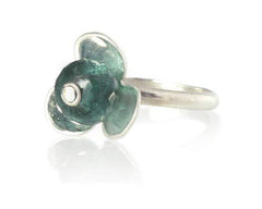 Blue Tourmaline Stackable Flower Ring