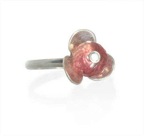 Pink Tourmaline Stackable Flower Ring