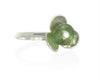 Set of Green Tourmaline, Citrine, and Orange Chalcedony Stackable Flower Rings in Silver