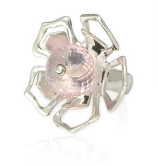 Rose Quartz Flower Ring