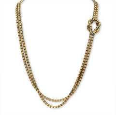 Simple Knotted Brass Chain Necklace