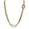 Long Brass Teardrop-Shaped Chain Earrings