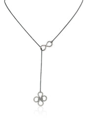 Double Clover Lariat in Sterling Silver