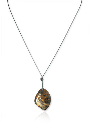 Knotted Sterling Silver and Pietersite Necklace