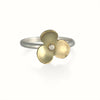 Silver and Citrine Stackable Flower Ring