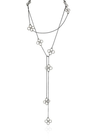 Long Convertible Clover Necklace in Sterling Silver